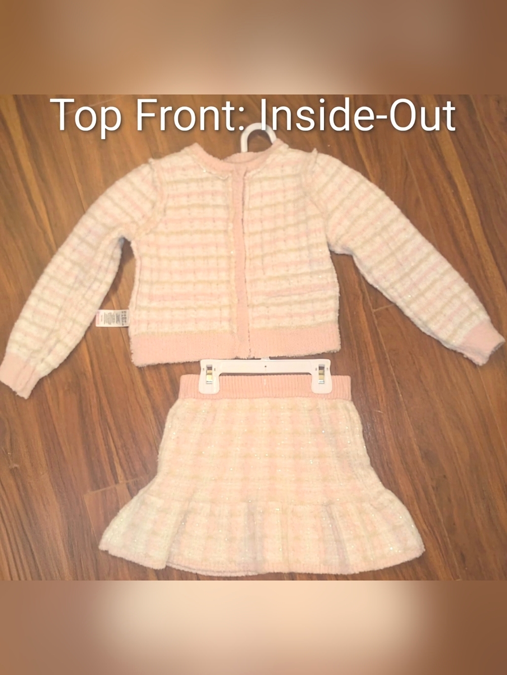 Girls' Sz4 Isaac Mizrahi Pink Soft Tweed-Stye Matching Set, Brand New. - Picture 6 of 11